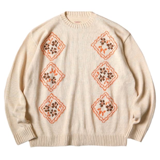 캐피탈 5G 코튼 니트 쿠키 크루 스웨터 키나리