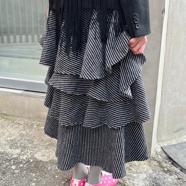 꼼데가르송 울 프릴 스커트