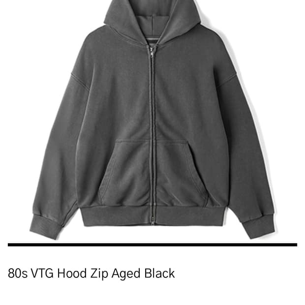 htae 에이치테 후드 집업 워싱 블랙