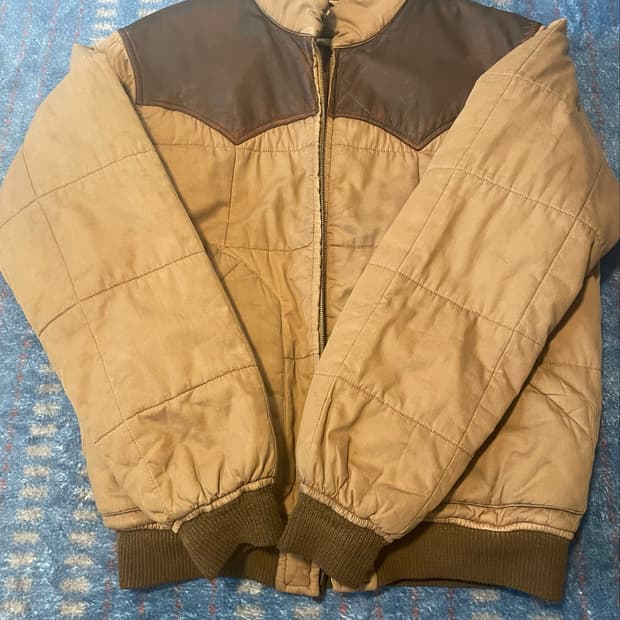 rrl 더블알엘 오일클로스 레더 요크 자켓