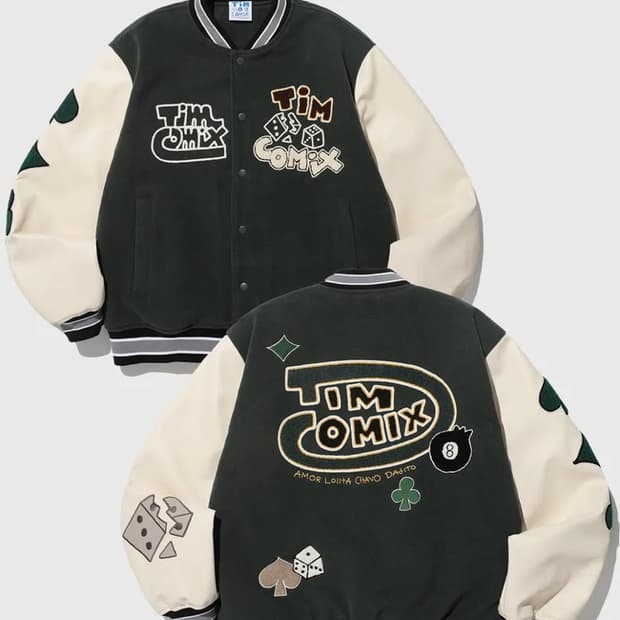 팀코믹스 바시티 자켓 카키 사이즈 S