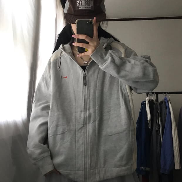 나이키 00s 연그레이 후드집업