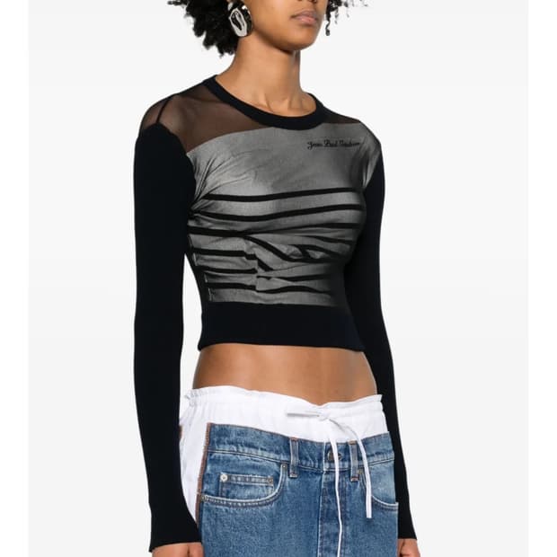 장폴고티에 레이어드 크롭 스웨터