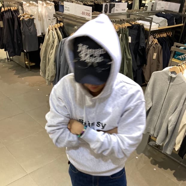 스투시 샤넬 오마주 기모 후드티 M