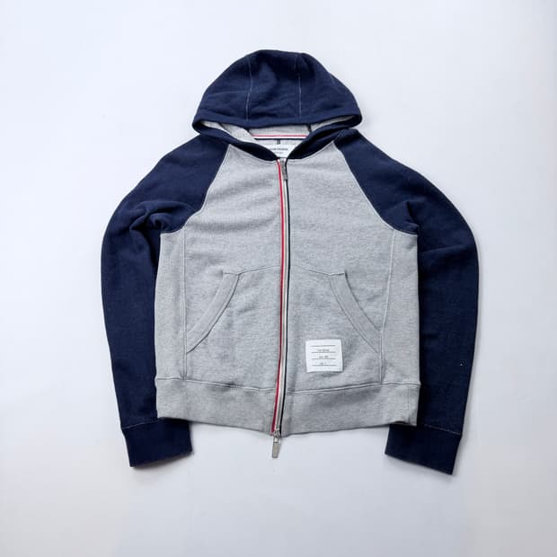 톰브라운 시그니쳐컬러 투톤 후드집업