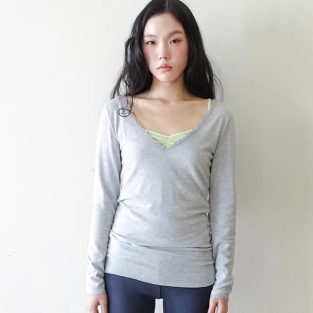 샵페어리 iris long top gray