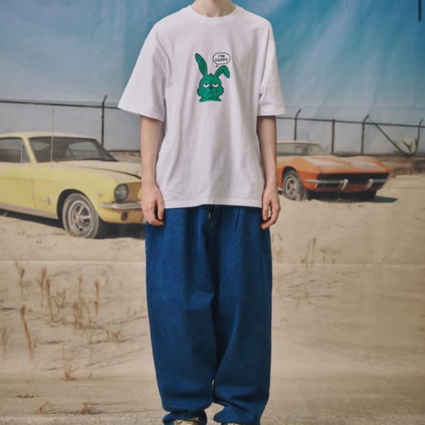 비에스레빗 미드90 배기 데님 팬츠 딥블루 XL