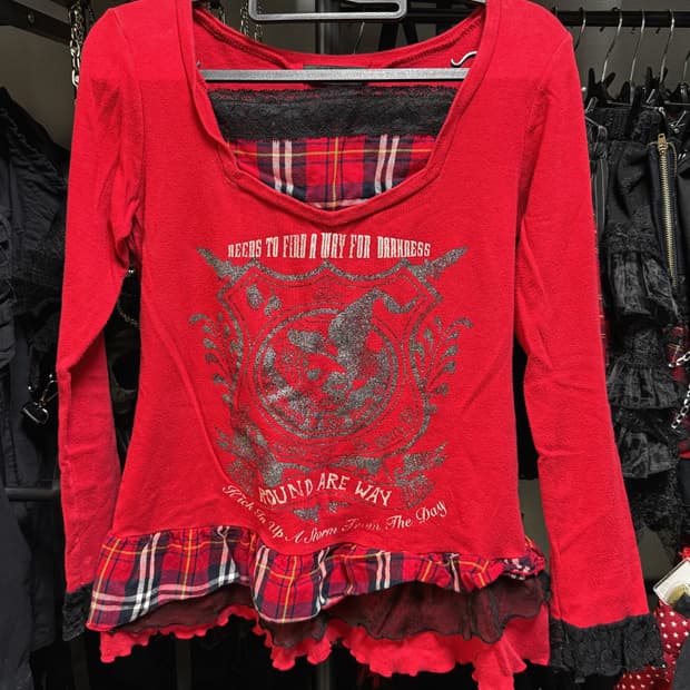 펑크 해골 긴팔티 