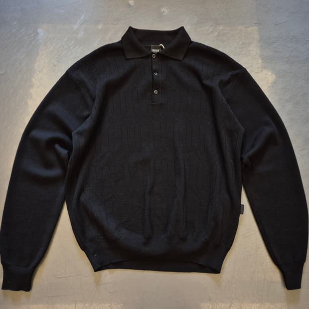 휴고보스 울 카라 니트