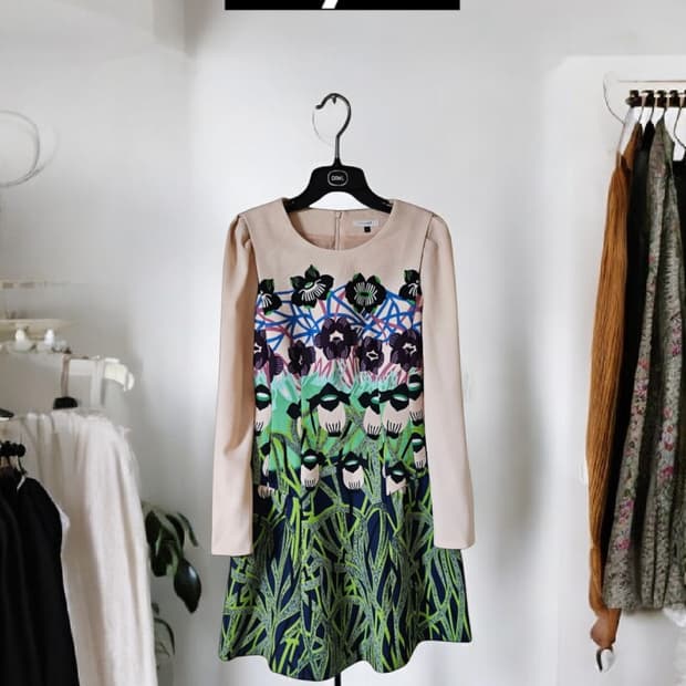 티렌 콜라보 플라워 프린트 미디원피스 55