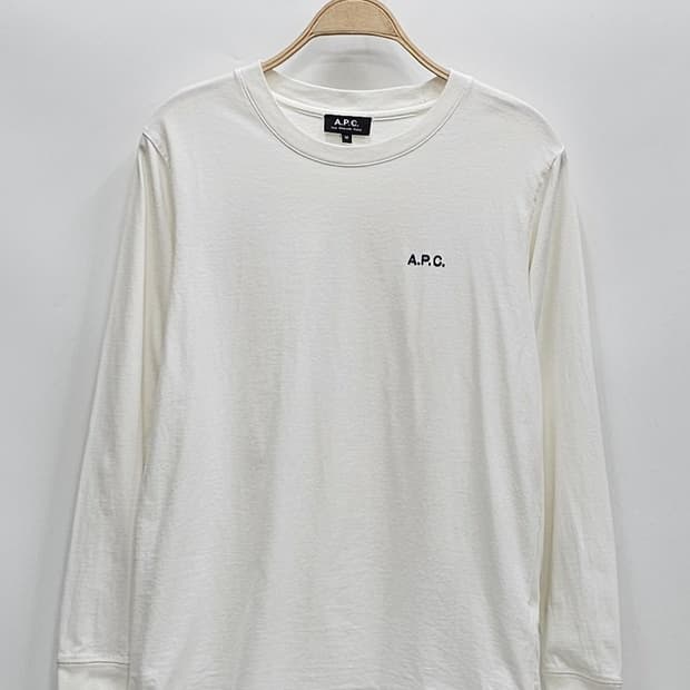 A.P.C. 21SS 아페쎄 스몰 로고 긴팔 티셔츠 / 남 M 화이트