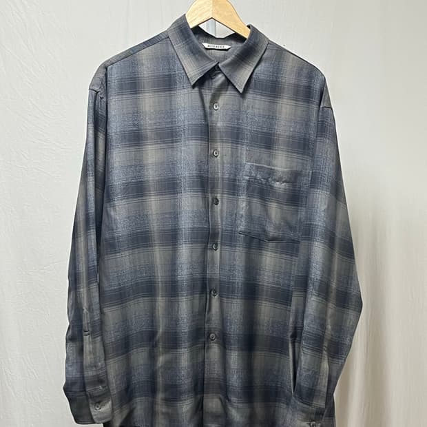 24AW AURALEE Super Light Wool CheckShirt