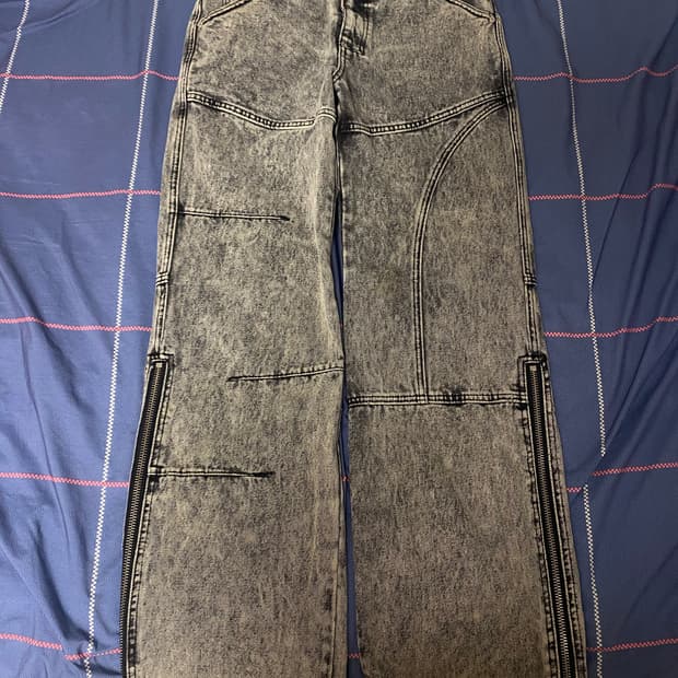 앤더슨벨 블리츠 워시드 지퍼 진 화이트 s