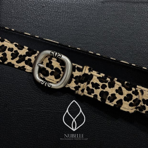 🌗 Chrome leopard belt / 호피 크롬 버클 벨트