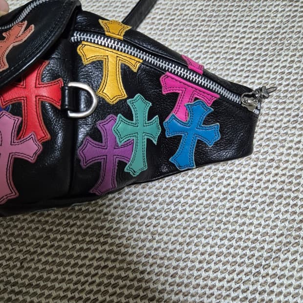 [OS] 크롬하츠 멀티 크로스 레더 블랙 스냅백