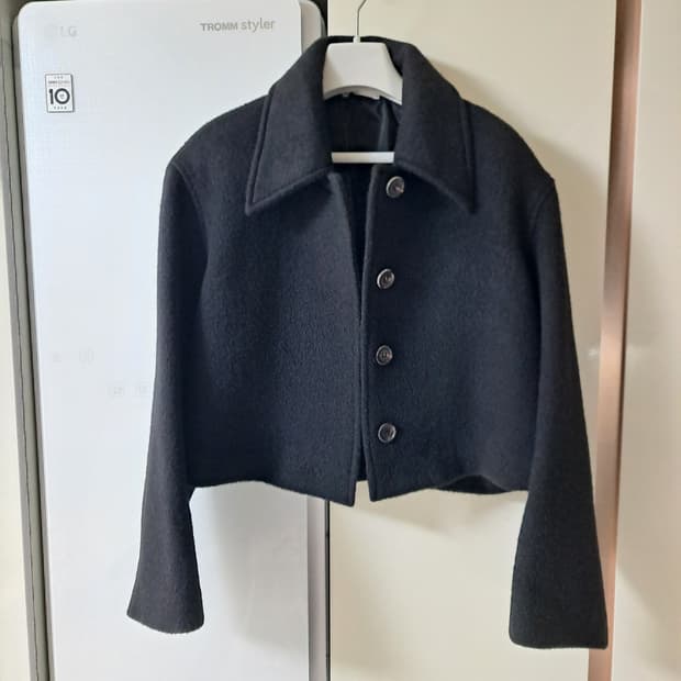 AMOMENTO 아모멘토 - 와이드 크롭 히든클로징 알파카 자켓