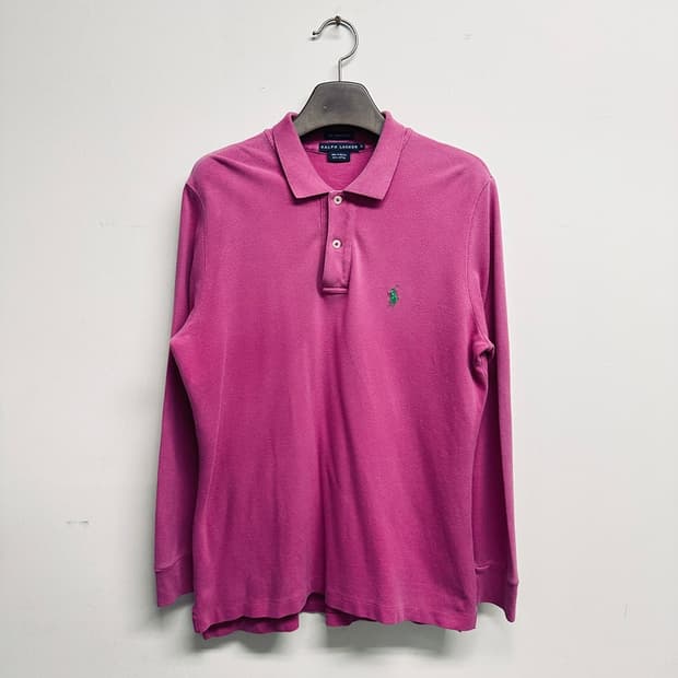 랄프로렌 (Ralph Lauren) 핑크 여성용 긴팔 카라티 (L)