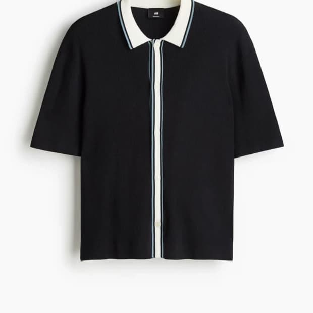 H&M 리브니트 셔츠 레귤러핏 L