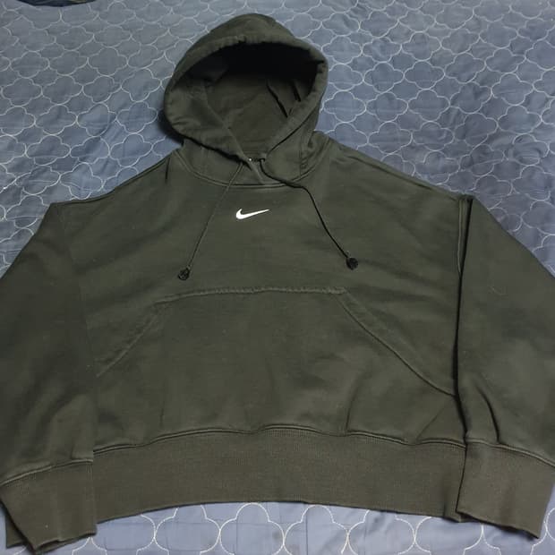 나이키 우먼스 피닉스 미드 솔스우시 풀오버 크롭 후드티 블랙 (XL)