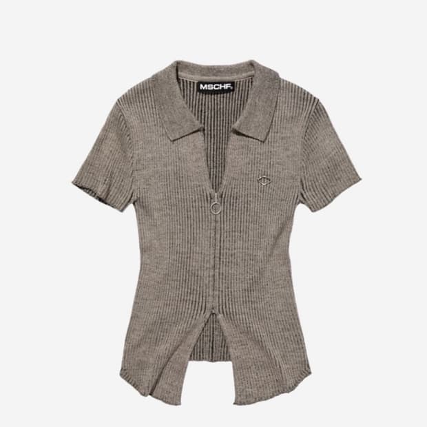 미스치프 니티드 투톤 쇼츠 슬리브