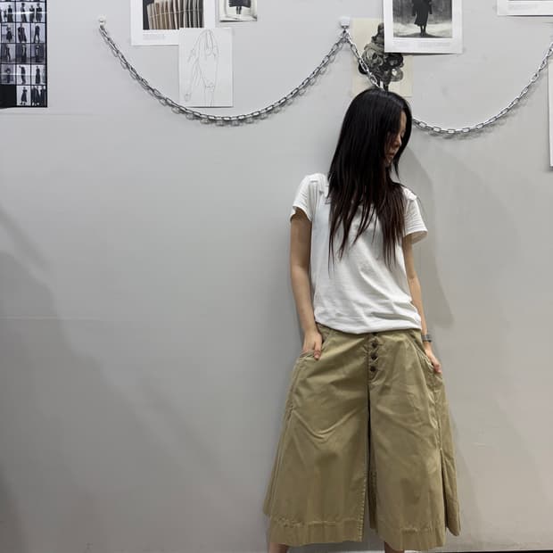 캐피탈 베이지 가우초 팬츠