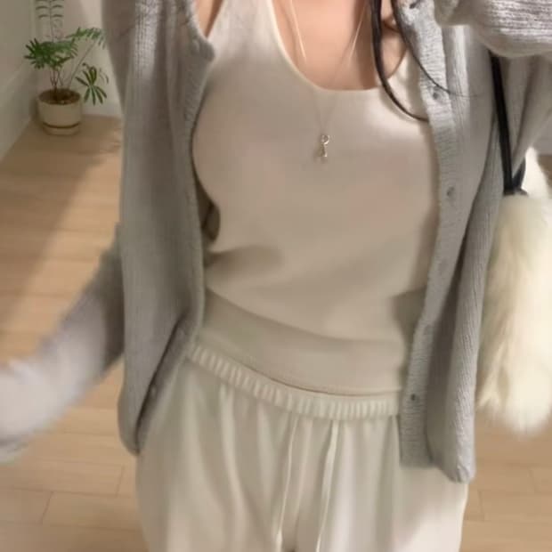 (새상품)누아누아 캐시 홀터 나시