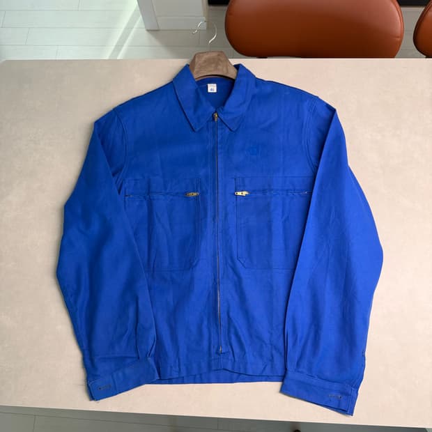 70s~80s 프렌치 워크웨어 로얄블루 집업 자켓