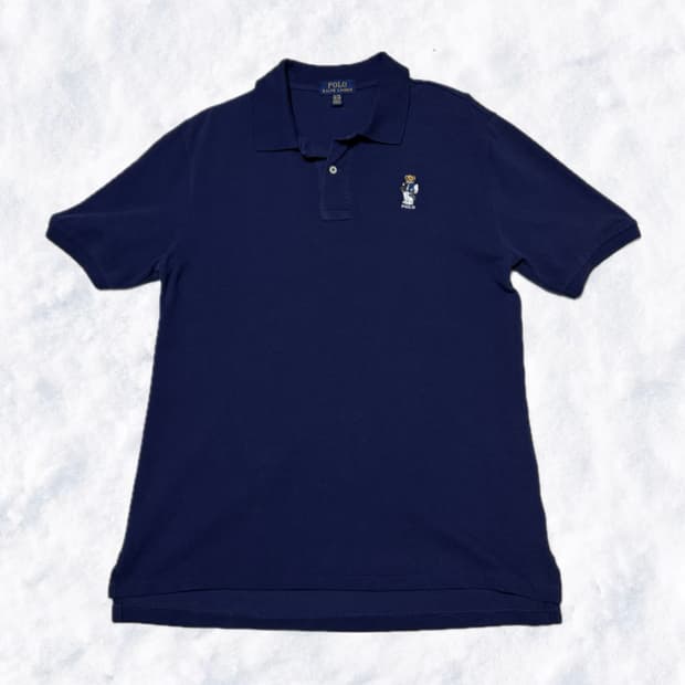 폴로 랄프로렌 베어 네이비 카라 반팔 