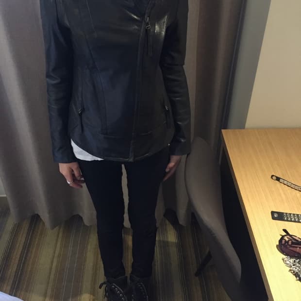 Pre-owned lambskin leather jacket