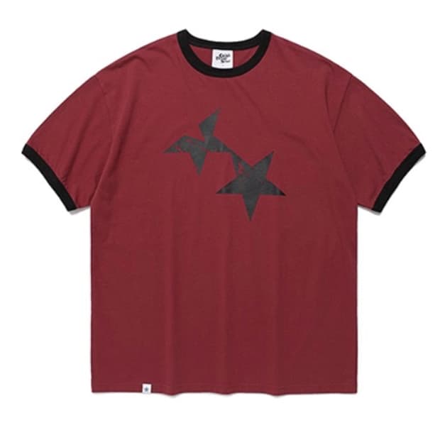 TWIN STAR RINGER SS TEE 버건디