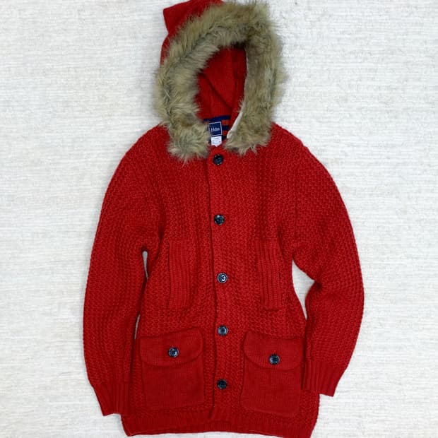  Red Knit Fur Outer