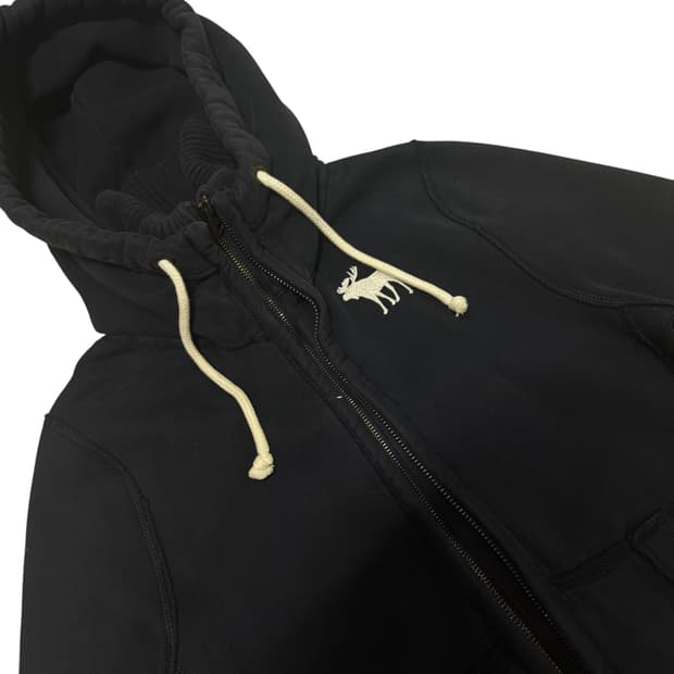 아베크롬비 머슬핏 블랙 이중 후드집업