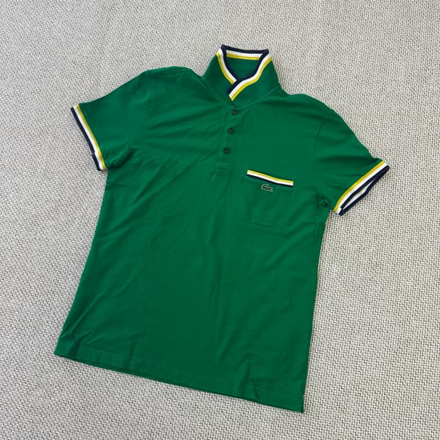 4 라코스테 슬림핏 포켓 로고 반팔 0408D