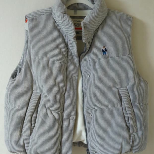 여자 후아유 코듀로이 곰돌이 조끼 L 그레이