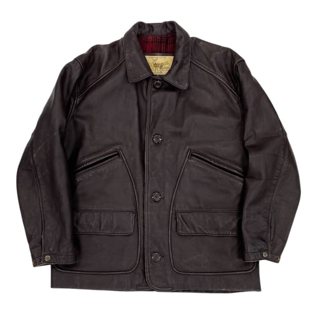 8-90‘s chevignon 소가죽 헌팅 자켓