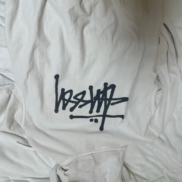 베이직 스투시 피그먼트 다이드 네츄럴 후드티 m 화이트