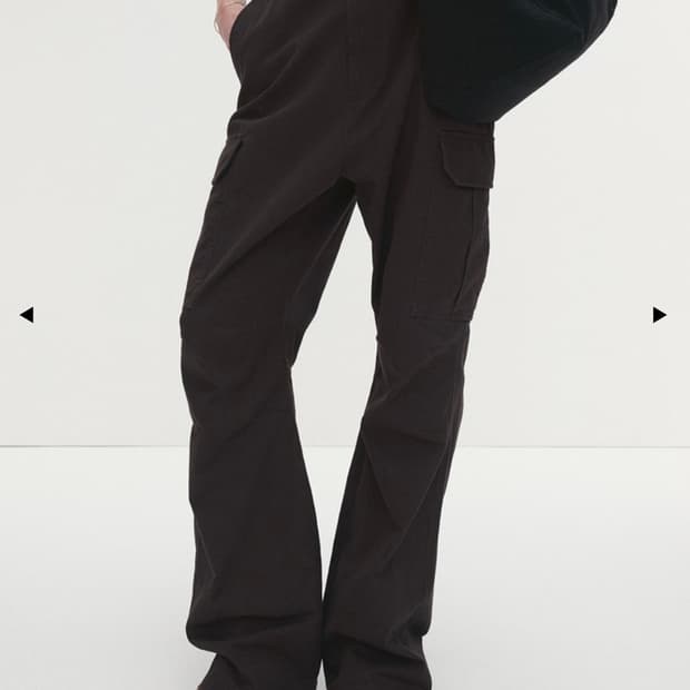 토니웩 워시드 코튼 루즈 플레어 카고 팬츠