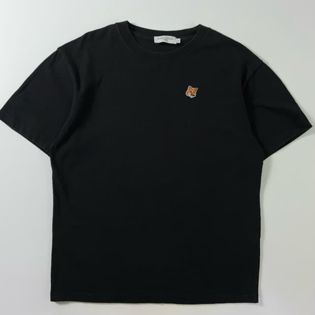 Maison kitsune  메종키츠네 폭스헤드 블랙 반팔 티셔츠 