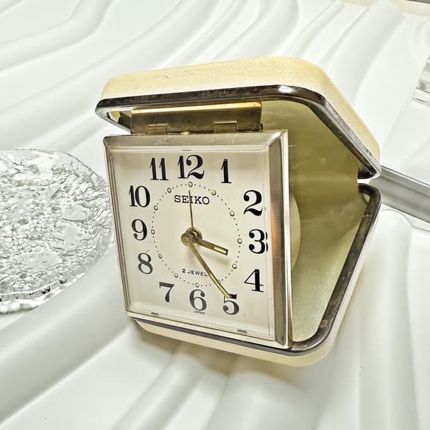80's90's 세이코 빈티지 트래블 클락 접이식 휴대용 탁상시계