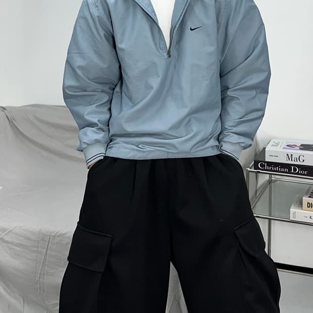 나이키 00s 그레이 블루 아노락 S