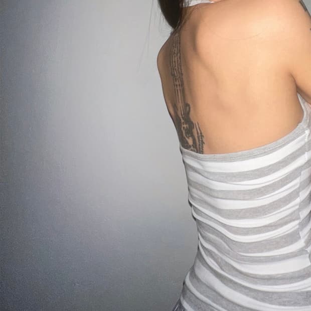 Stripe halter sleeveless