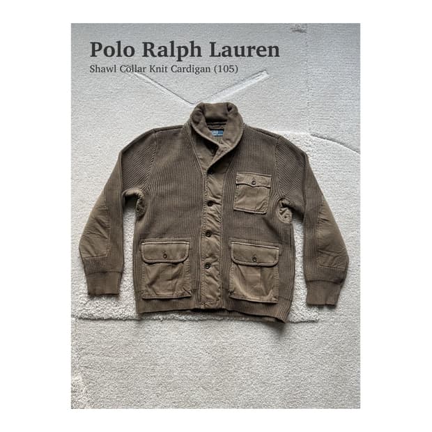 폴로 랄프로렌 밀리터리 숄카라 니트 가디건 (105)