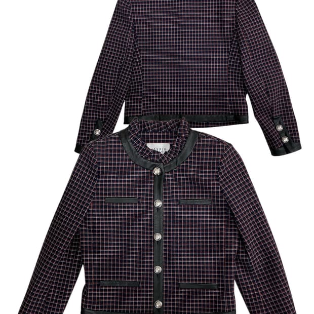 끌로디피에로 체크 트위드 자켓 36