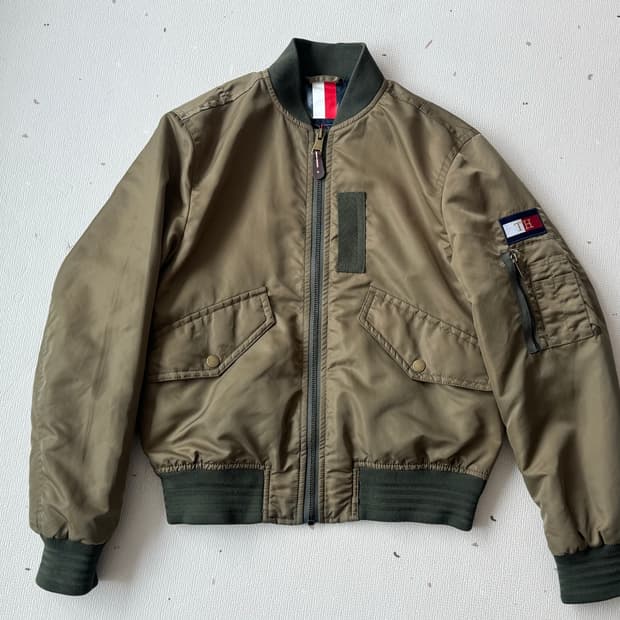 타미힐피거 빅로고 ma-1 항공 점퍼 S