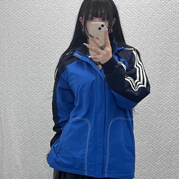 아디다스 레트로 스포티 빈티지 바람막이 자켓 80 C10224