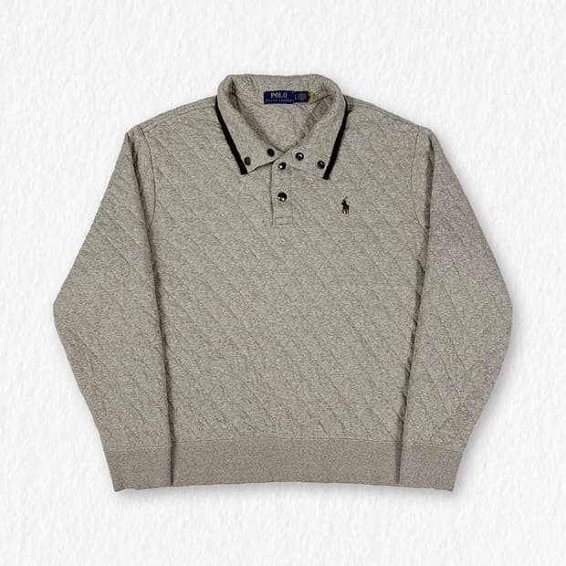 폴로 퀼팅 스냅 풀오버