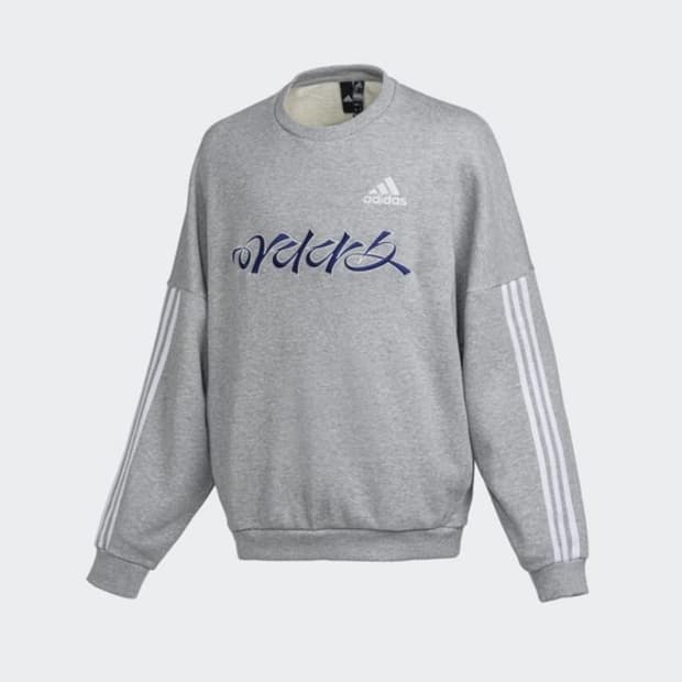 아디다스 한글 크루넥 고샤맛 오버핏 그레이 맨투맨