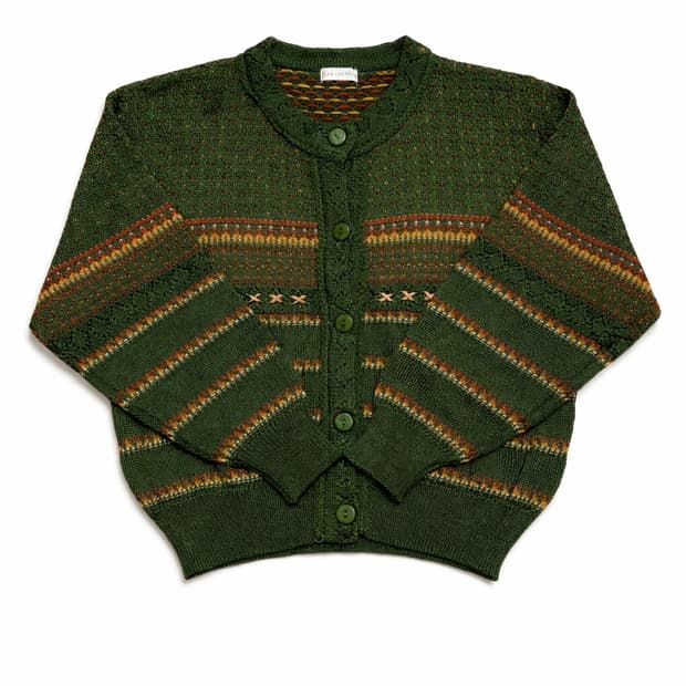 JPN 80s~90s 일본 빈티지 레트로 모리걸 노르딕 패턴 니트 가디건