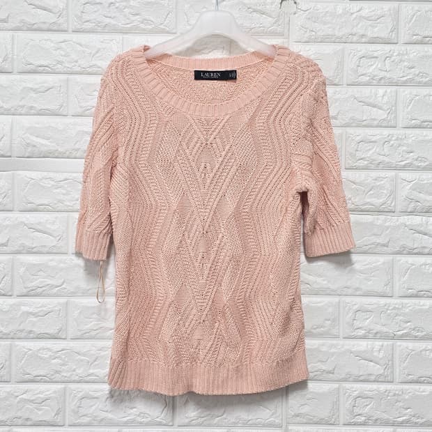 폴로랄프로렌 블랙라벨 핑크 반팔니트 L