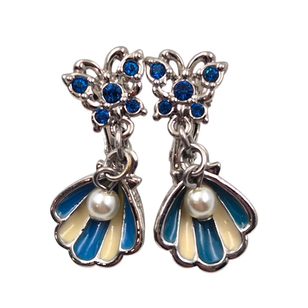 00s 안나수이 나비 조개&진주 이어클립 세트